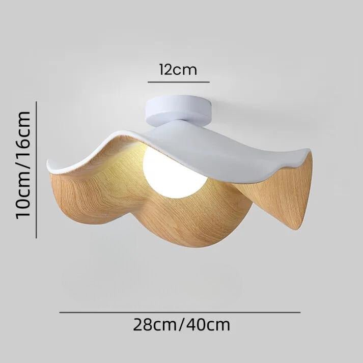 Scandinavian Wooden Lotus Resin Ceiling Light