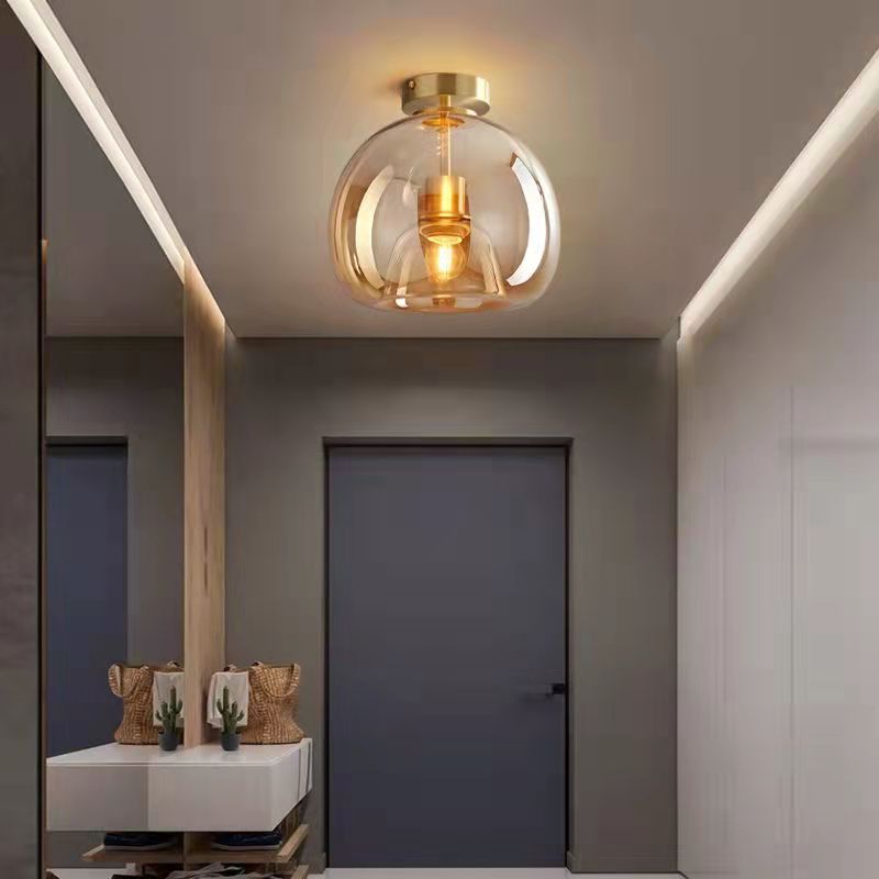 Nordic Glass Ball Ceiling Light | Semi-Flush Mount
