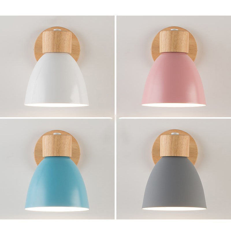 Wood and Iron Macaron Wall Sconce
