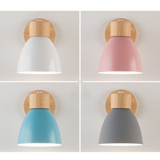 Wood and Iron Macaron Wall Sconce