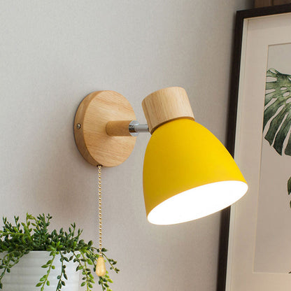 Wood and Iron Macaron Wall Sconce