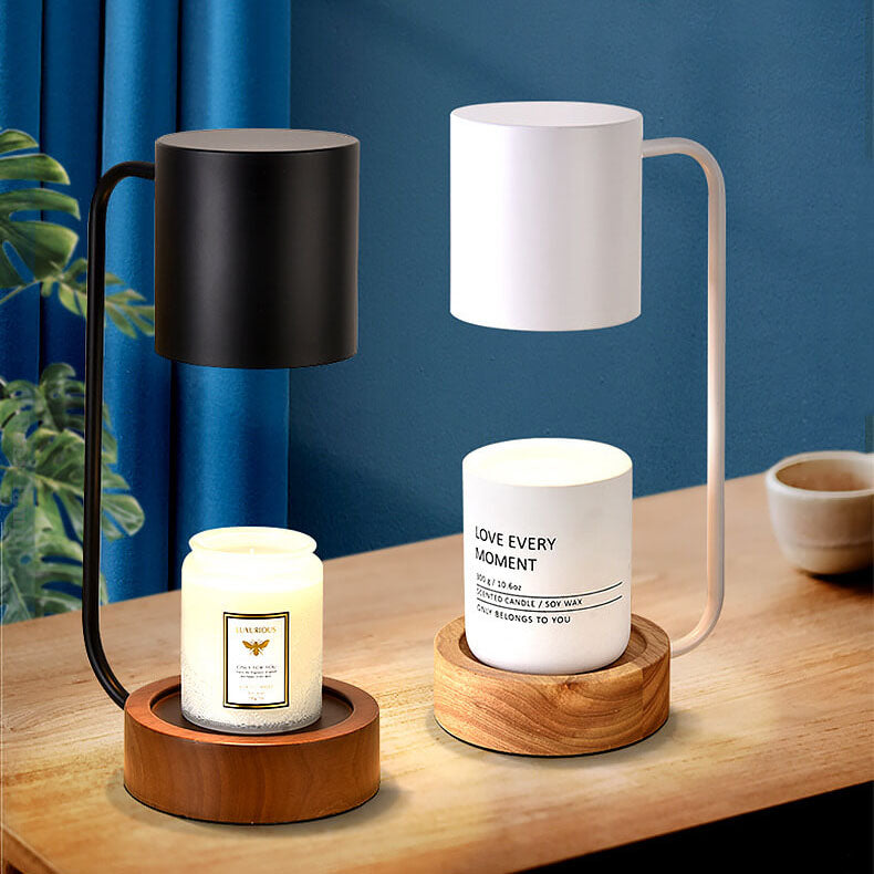 Japanese Wood and Metal Table Lamp
