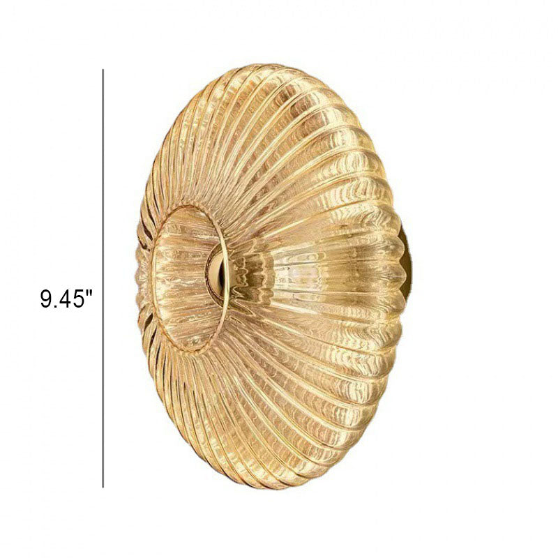 Ribbed Glass Disc Wall Sconce
