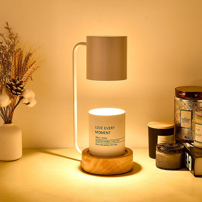 Japanese Wood and Metal Table Lamp