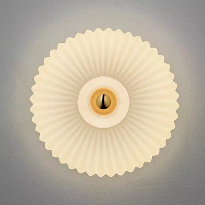 Ribbed Glass Disc Wall Sconce