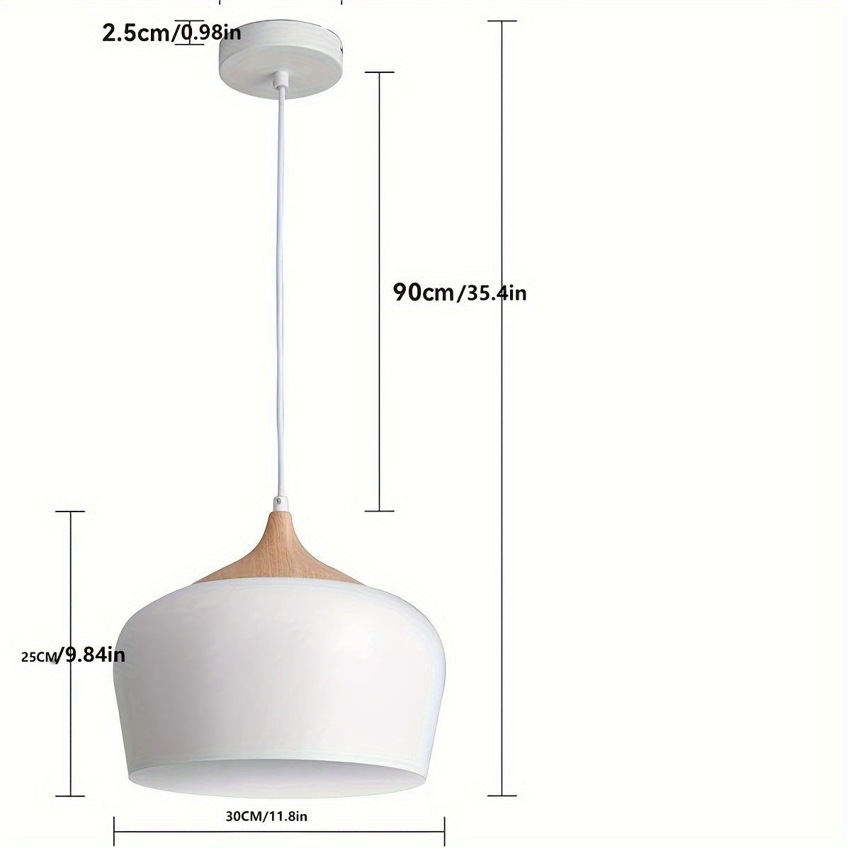 Matte Metal Wood Grain Pendant Light