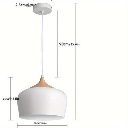 Matte Metal Wood Grain Pendant Light