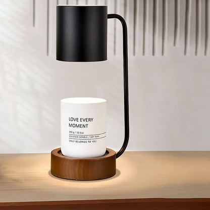 Japanese Wood and Metal Table Lamp