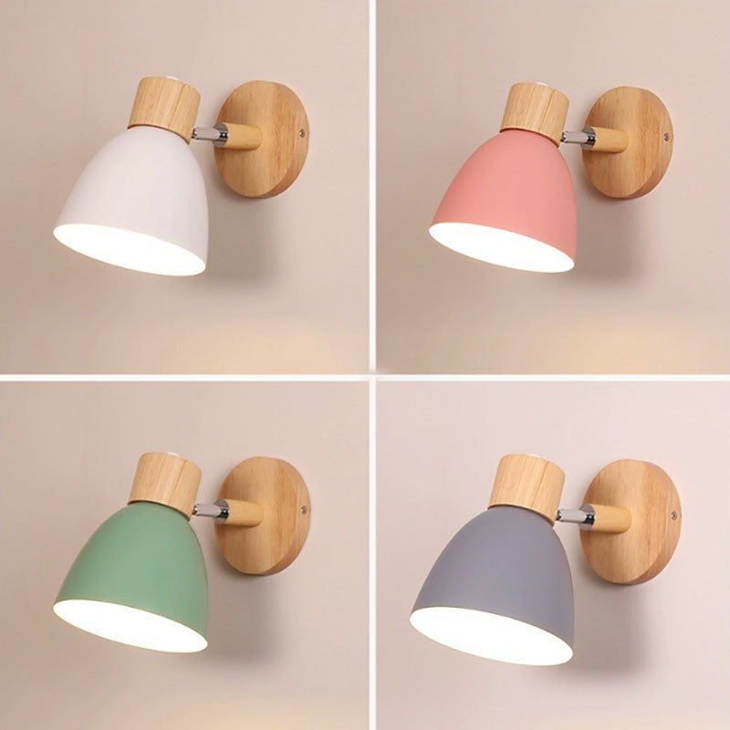 Wood and Iron Macaron Wall Sconce