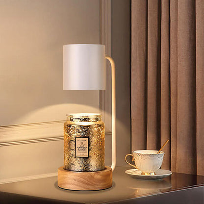 Japanese Wood and Metal Table Lamp