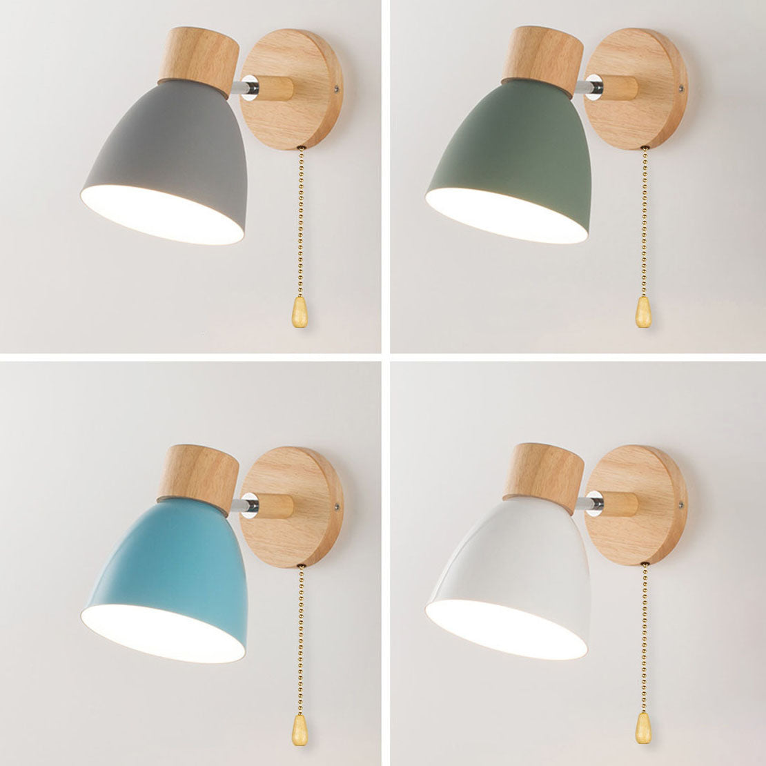 Wood and Iron Macaron Wall Sconce