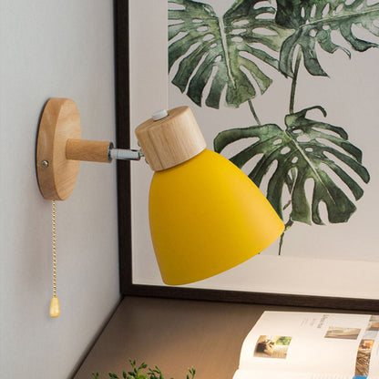 Wood and Iron Macaron Wall Sconce