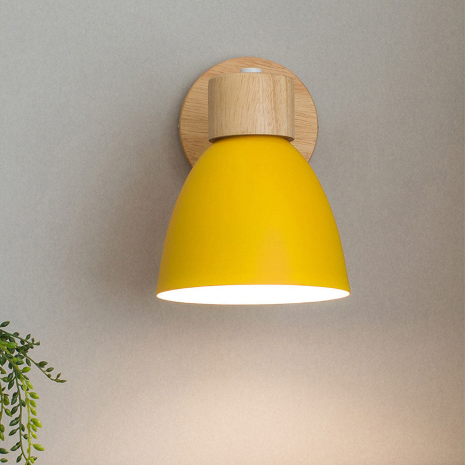 Wood and Iron Macaron Wall Sconce