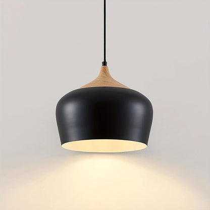 Matte Metal Wood Grain Pendant Light
