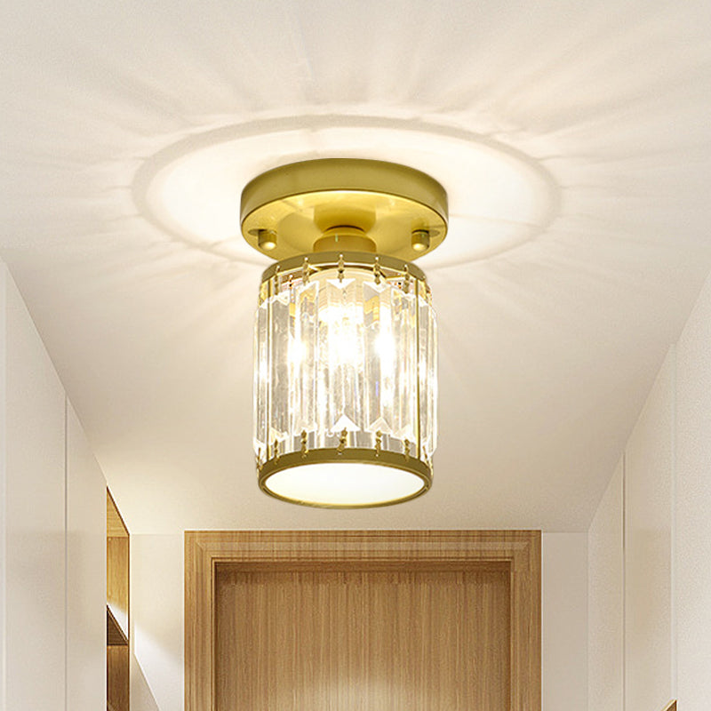 Crystal Foyer Ceiling Light | Modern Semi-Flush Design