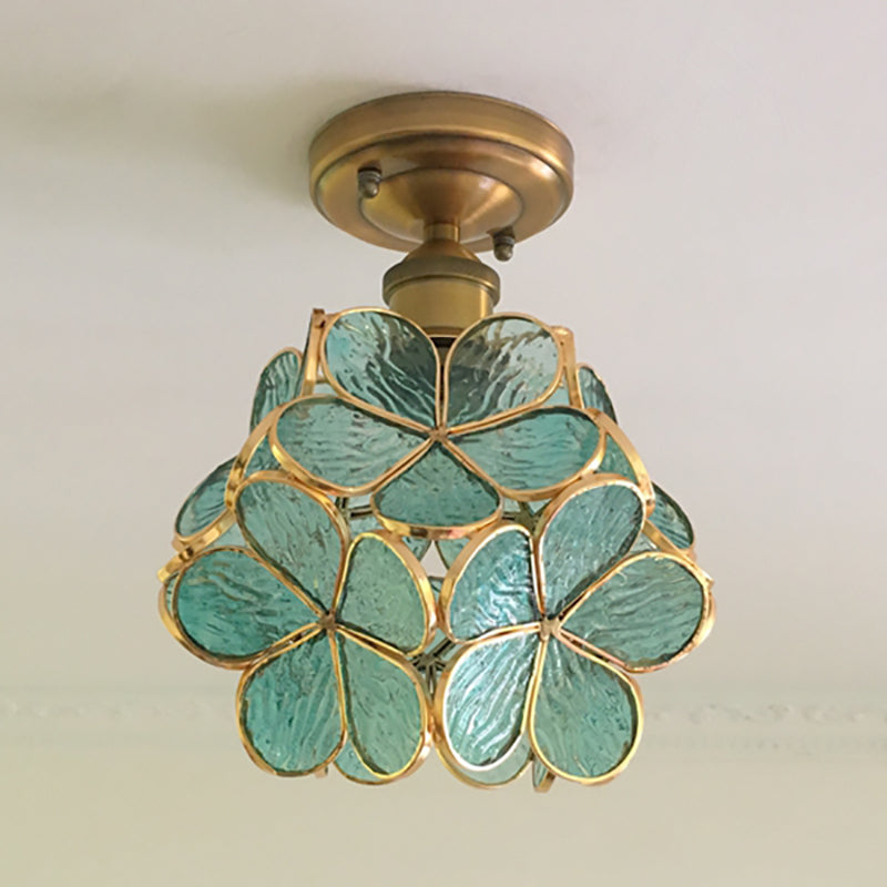 Retro Flower PVC Flush Mount Ceiling Light