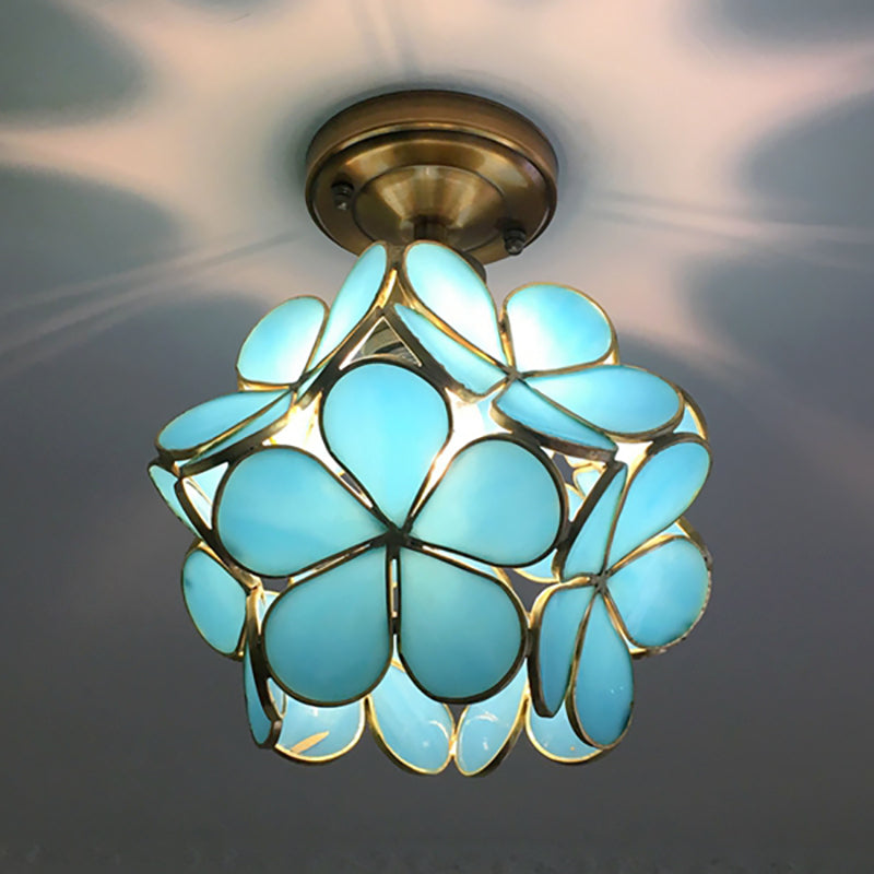 Retro Flower PVC Flush Mount Ceiling Light