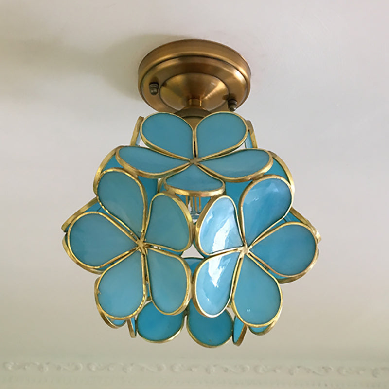 Retro Flower PVC Flush Mount Ceiling Light