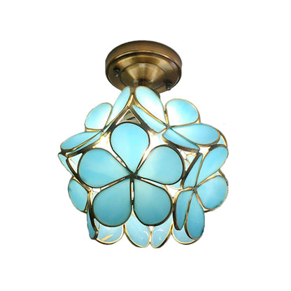 Retro Flower PVC Flush Mount Ceiling Light