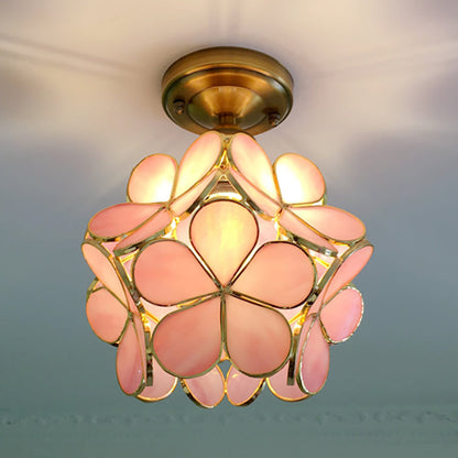 Retro Flower PVC Flush Mount Ceiling Light