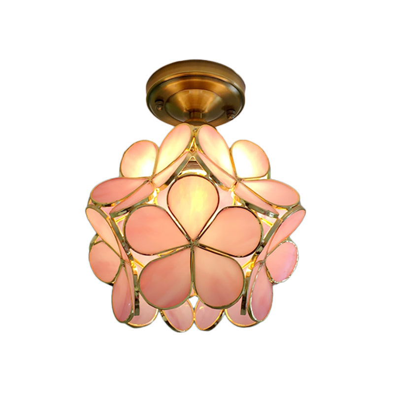 Retro Flower PVC Flush Mount Ceiling Light