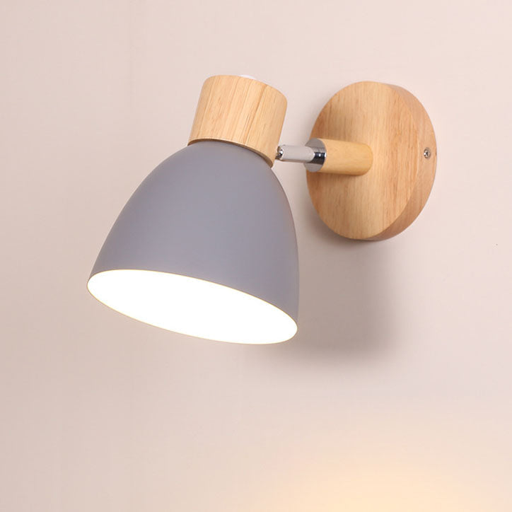 Wood and Iron Macaron Wall Sconce