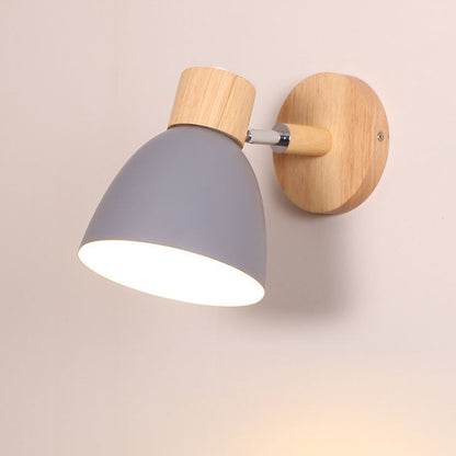 Wood and Iron Macaron Wall Sconce