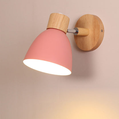 Wood and Iron Macaron Wall Sconce