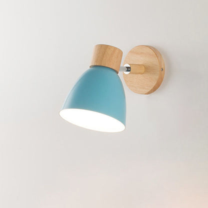 Wood and Iron Macaron Wall Sconce