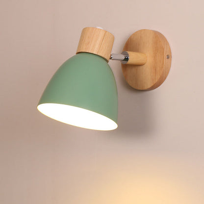 Wood and Iron Macaron Wall Sconce