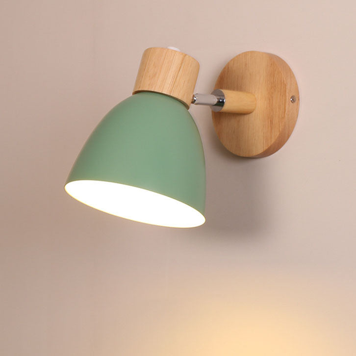 Wood and Iron Macaron Wall Sconce