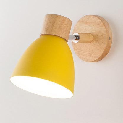 Wood and Iron Macaron Wall Sconce