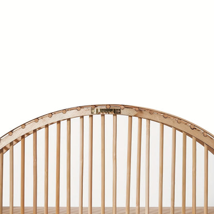 Round Bamboo Two-Tier Wall Shelf