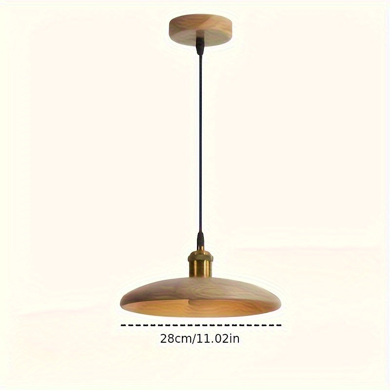 Nordic Solid Wood Semi-Flush Pendant