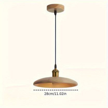 Nordic Solid Wood Semi-Flush Pendant