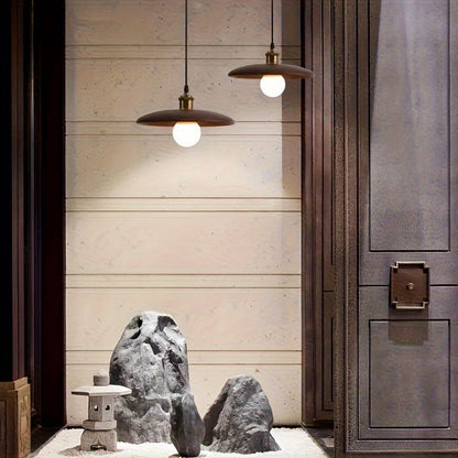 Nordic Solid Wood Semi-Flush Pendant