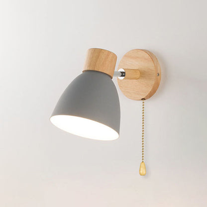 Wood and Iron Macaron Wall Sconce