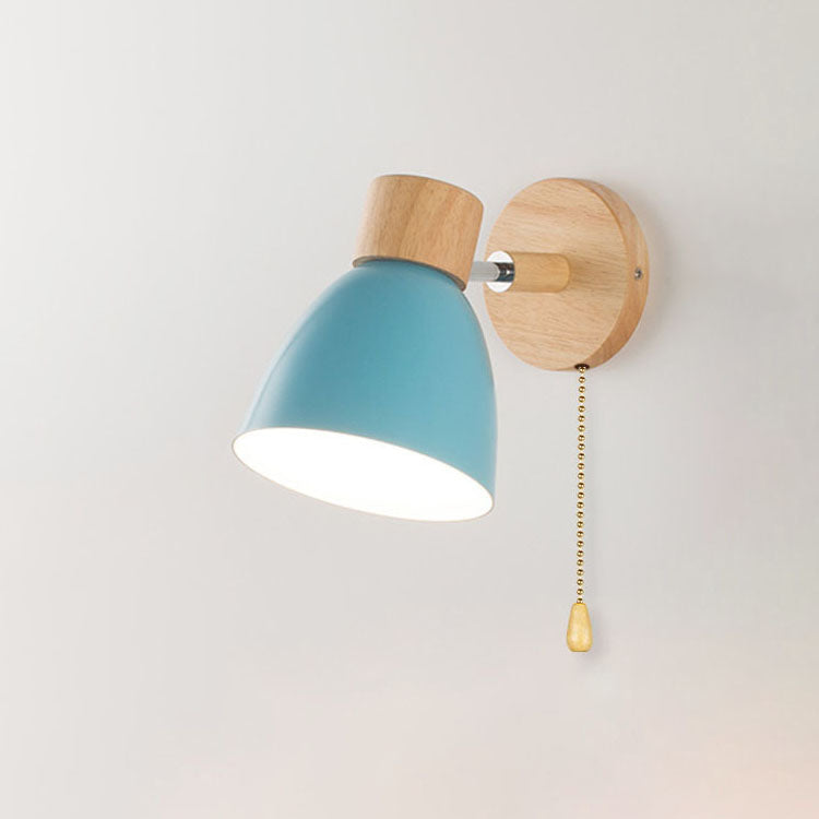 Wood and Iron Macaron Wall Sconce