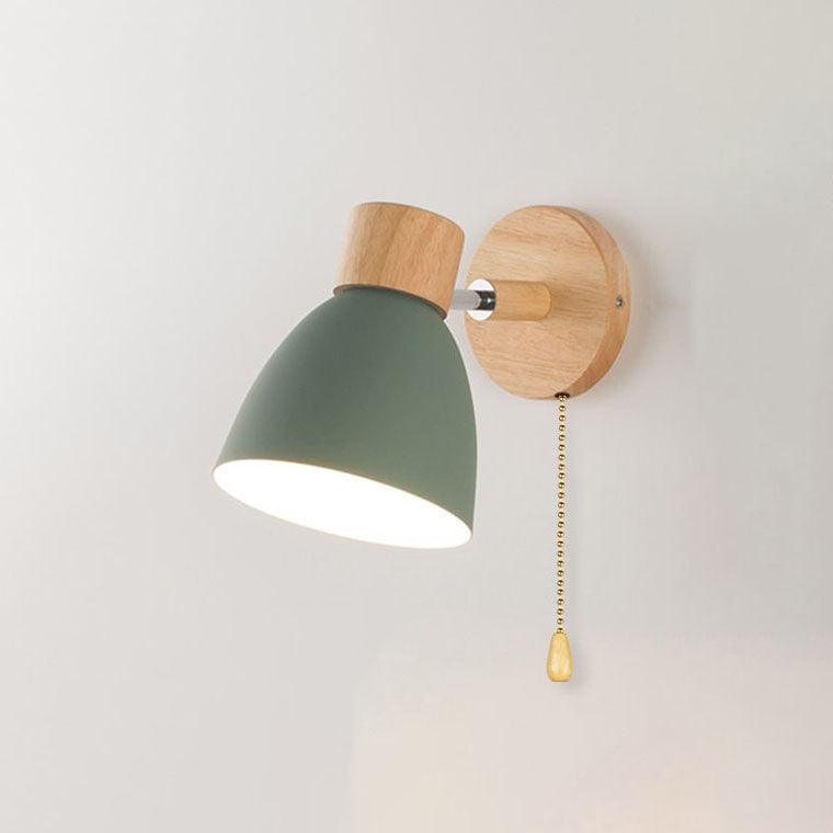 Wood and Iron Macaron Wall Sconce