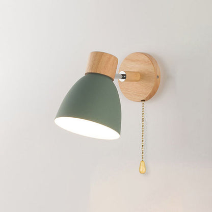 Wood and Iron Macaron Wall Sconce