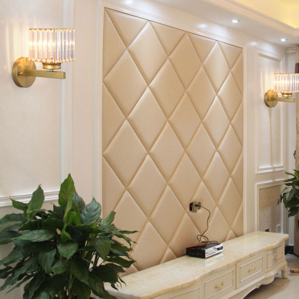 Faceted Crystal and Iron Wall Sconce