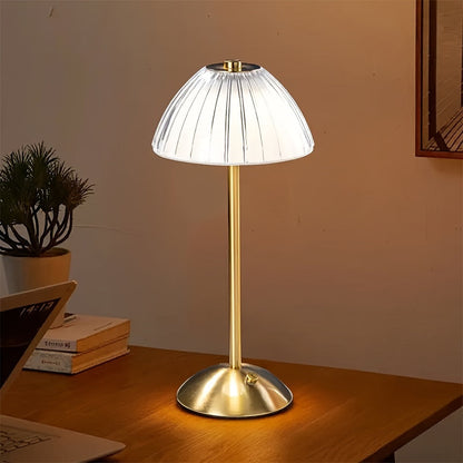 Golden Touch Ribbed Acrylic Rechargeable Lamp