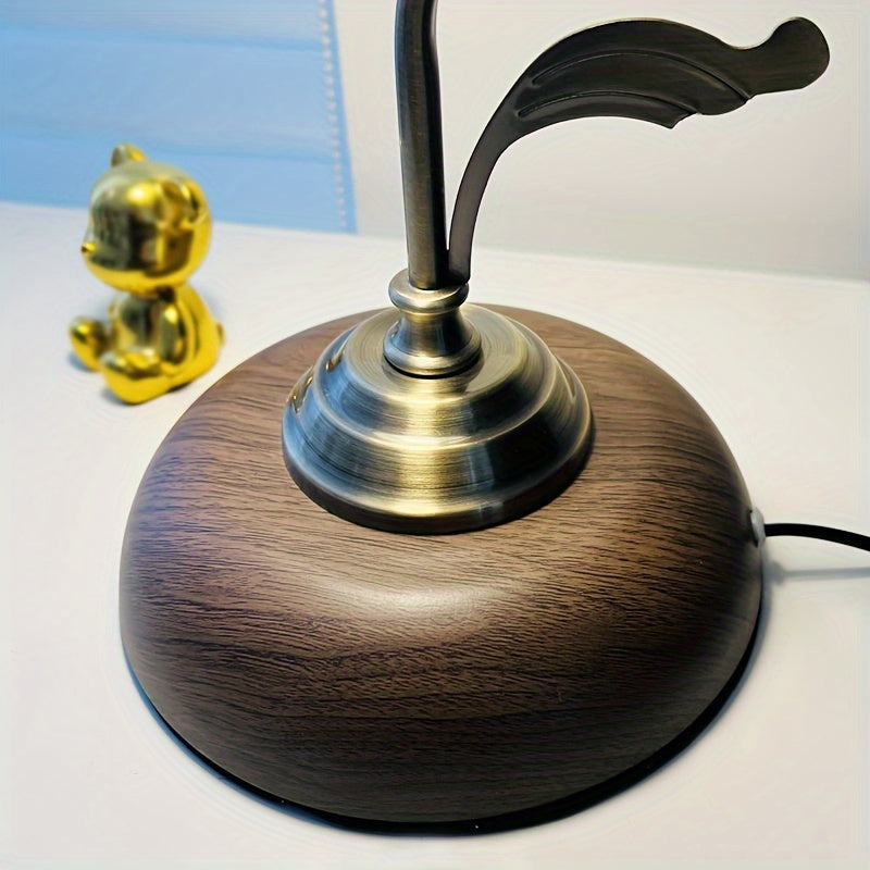 Vintage Goose Neck Floral Shade USB Table Lamp