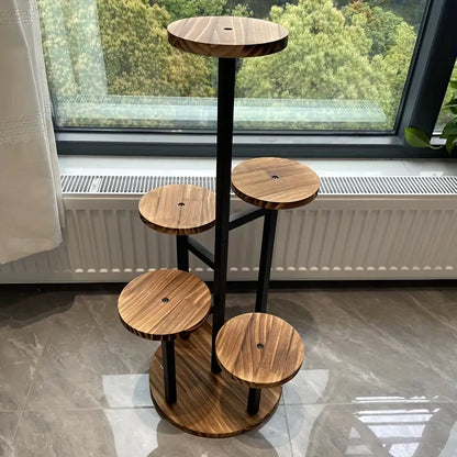 Verdura Six-Tier Round Wooden Plant Stand