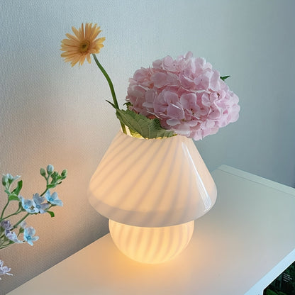 Swirl Glass USB Dimmable Mushroom Lamp