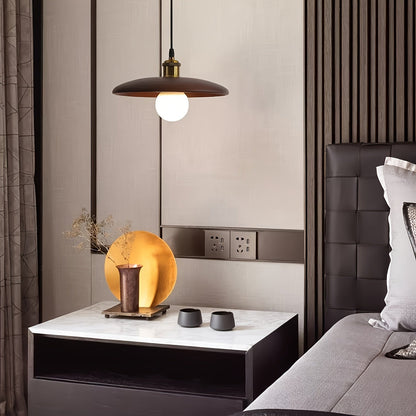 Nordic Solid Wood Semi-Flush Pendant