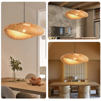 BambooBoho Handwoven Bamboo Pendant Lampshade