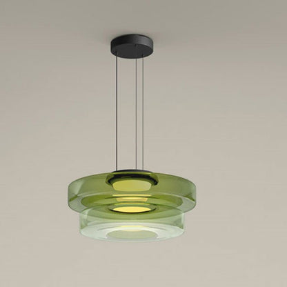 Bauhaus Glass Pendant Light | Modern Layered LED Hanging Lamp