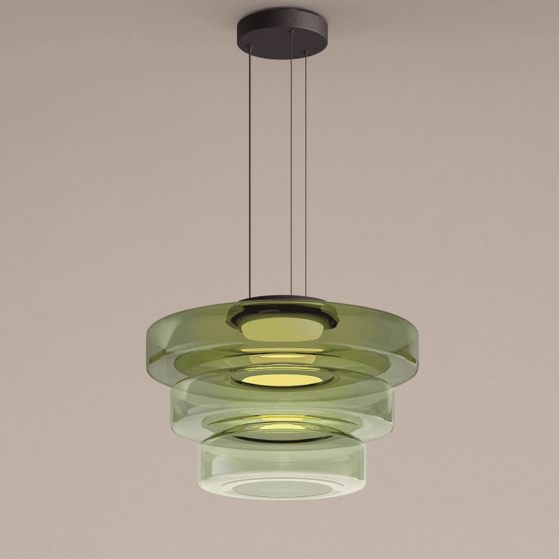 Bauhaus Glass Pendant Light | Modern Layered LED Hanging Lamp