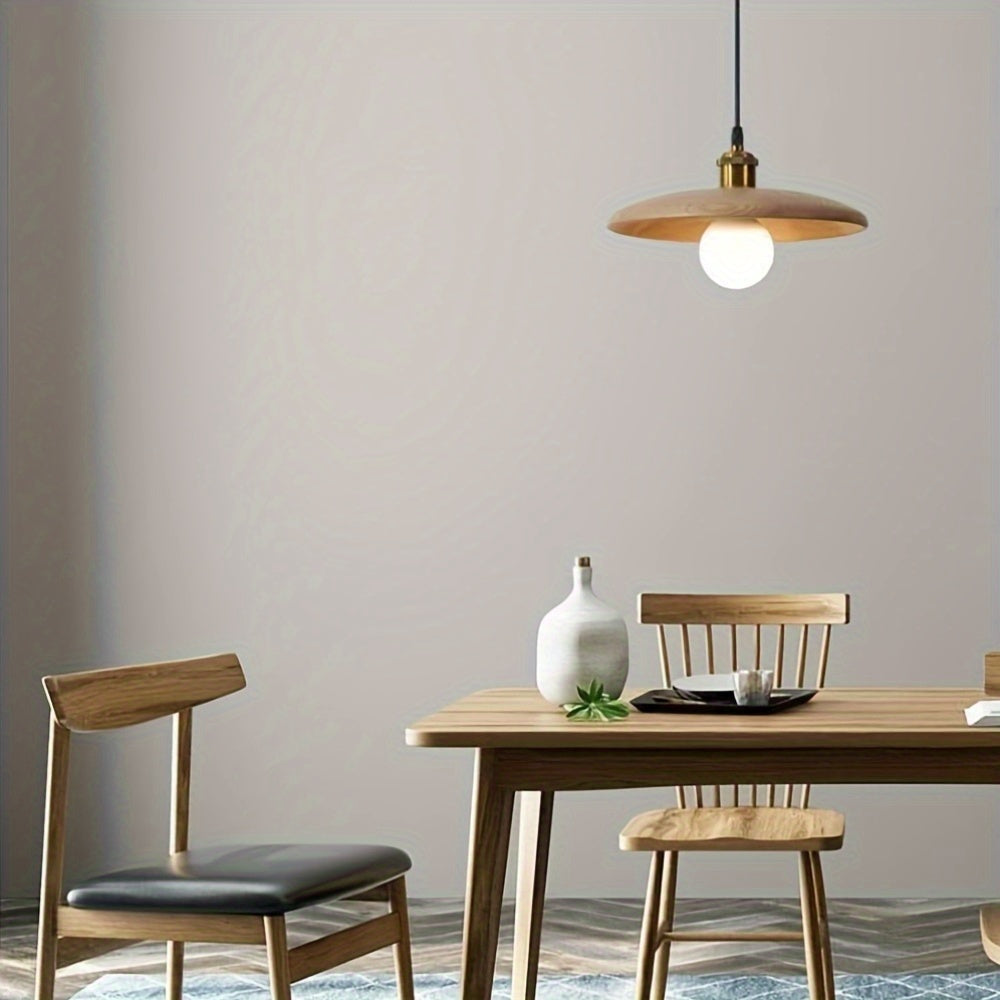 Nordic Solid Wood Semi-Flush Pendant